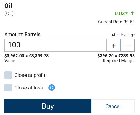 öppen position Plus500